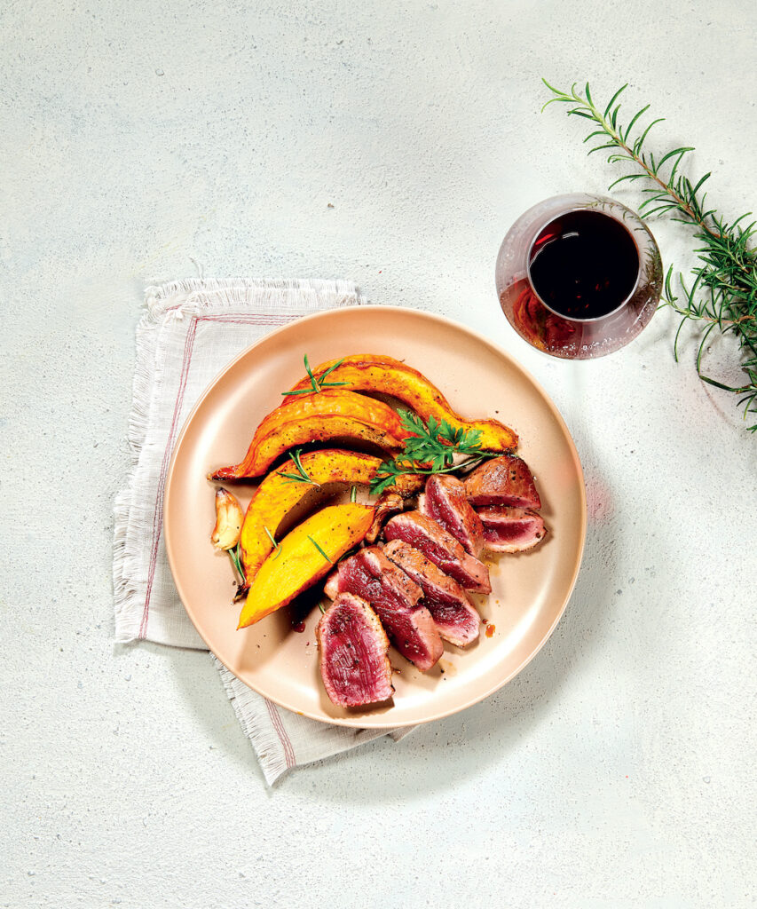 recette de magret de canard laqué et potimarron